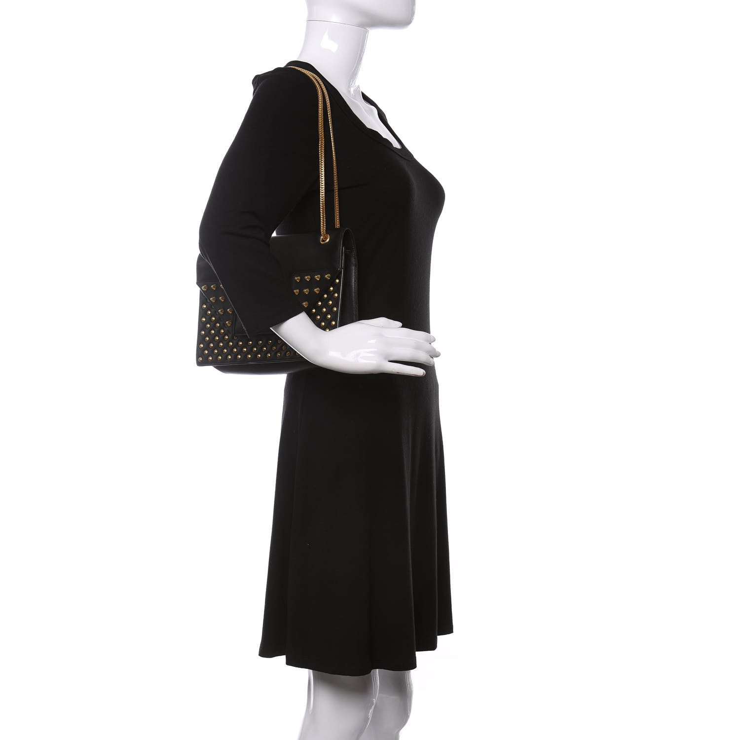 Saint Laurent Calfskin Studded Medium Betty Black 2 of 9