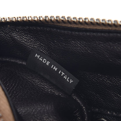 Prada Soft Calfskin Studded Zip Clutch Caramel 7 of 10