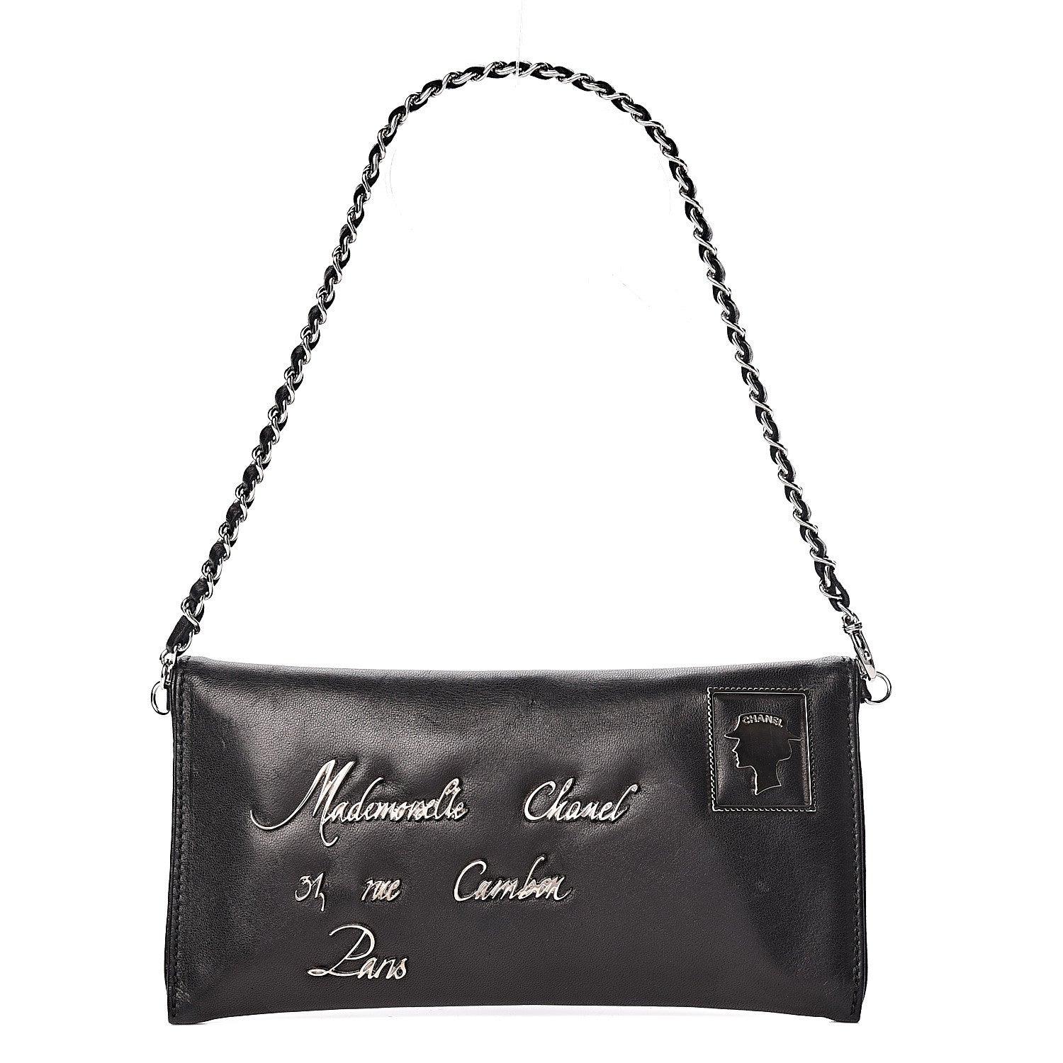 Chanel Lambskin Envelope 31 Rue Cambon Chain Clutch Black 4 of 16