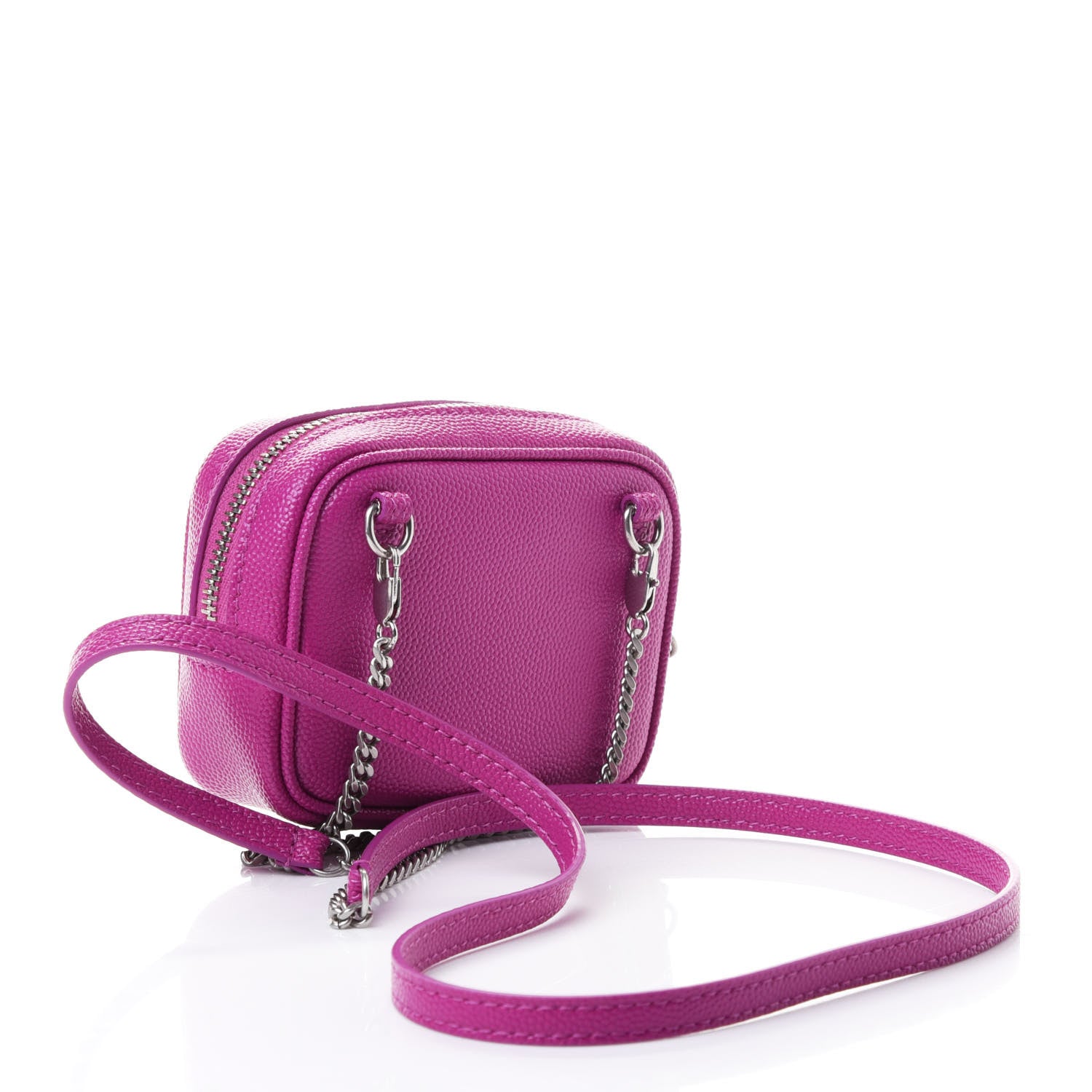 Saint Laurent Grain De Poudre Matelasse Monogram Baby Lou Camera Bag Electric Fuxia 2 of 4