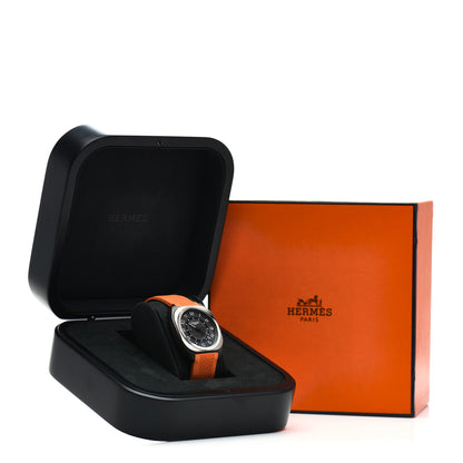 Hermes DLC Coated Titanium Rubber 39mm H08 Automatic Watch Orange 5 of 5