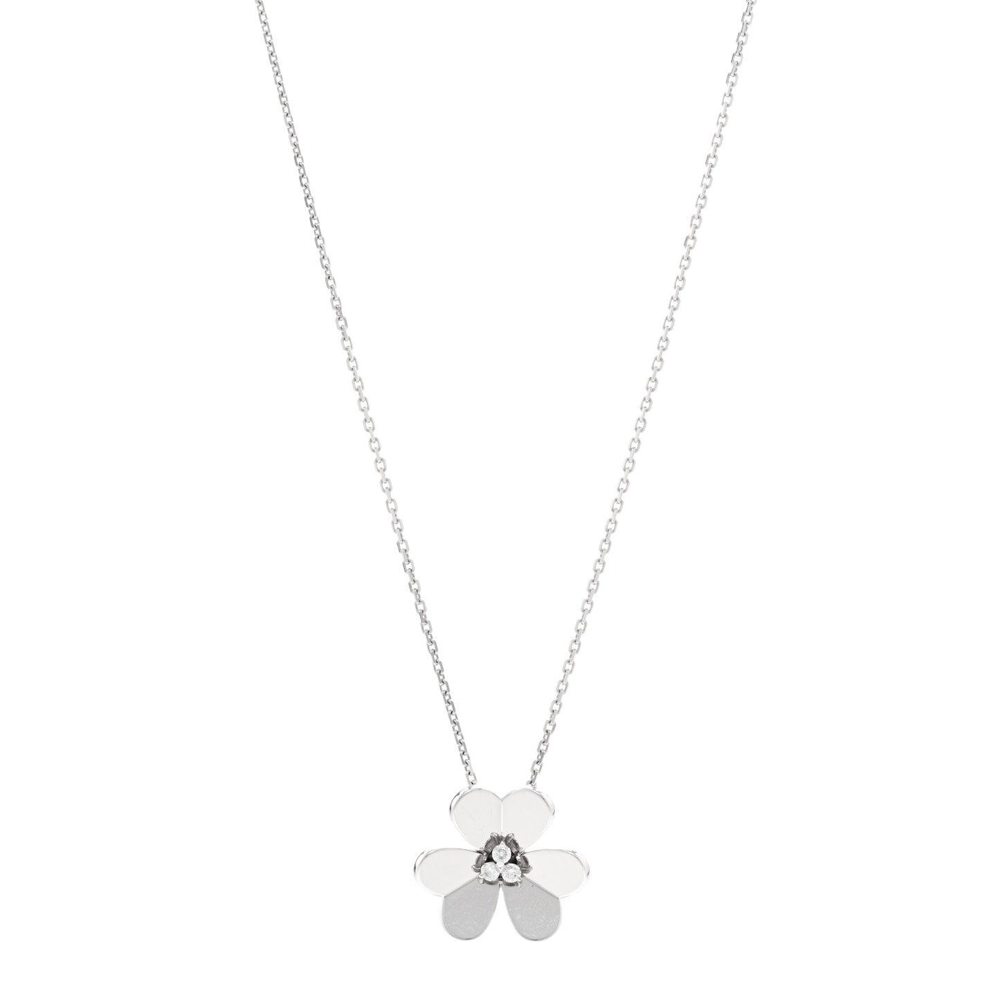 18K White Gold Diamond Large Frivole Pendant Necklace