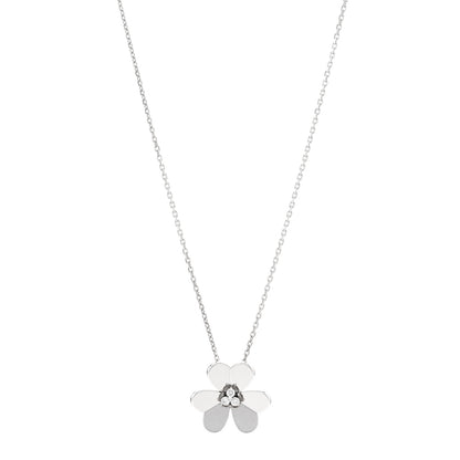 Van Cleef & Arpels 18K White Gold Diamond Large Frivole Pendant Necklace 1 of 4