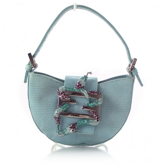 Lizard Snakeskin Flap Mini Handbag