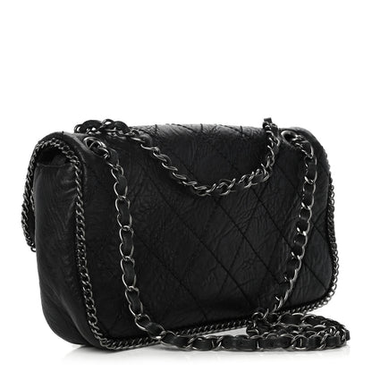 Chanel Distressed Lambskin Medium Leo Lion Flap Black 2 of 9