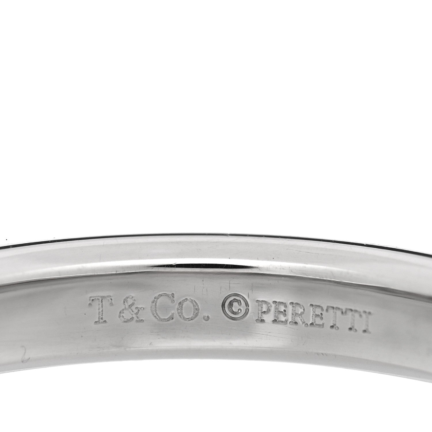 Tiffany Platinum Diamond Elsa Peretti Stacking Band Ring 49 5 4 of 5