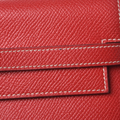Hermes Epsom Kelly Longue Wallet Rouge Casaque Bleu Thalassa 8 of 9