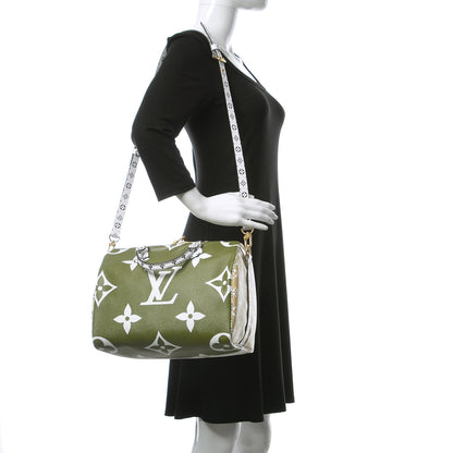Louis Vuitton Monogram Giant Speedy Bandouliere 30 Kaki Beige 2 of 10