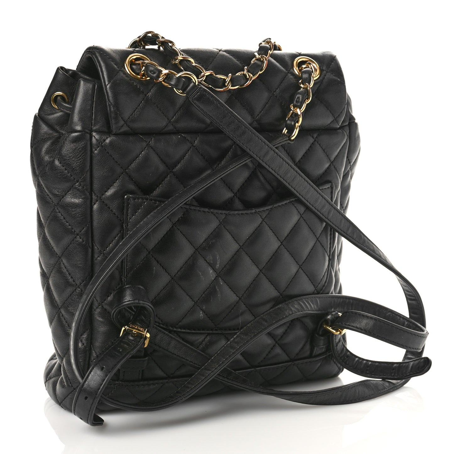 Calfskin Quilted Small Urban Spirit Backpack Black