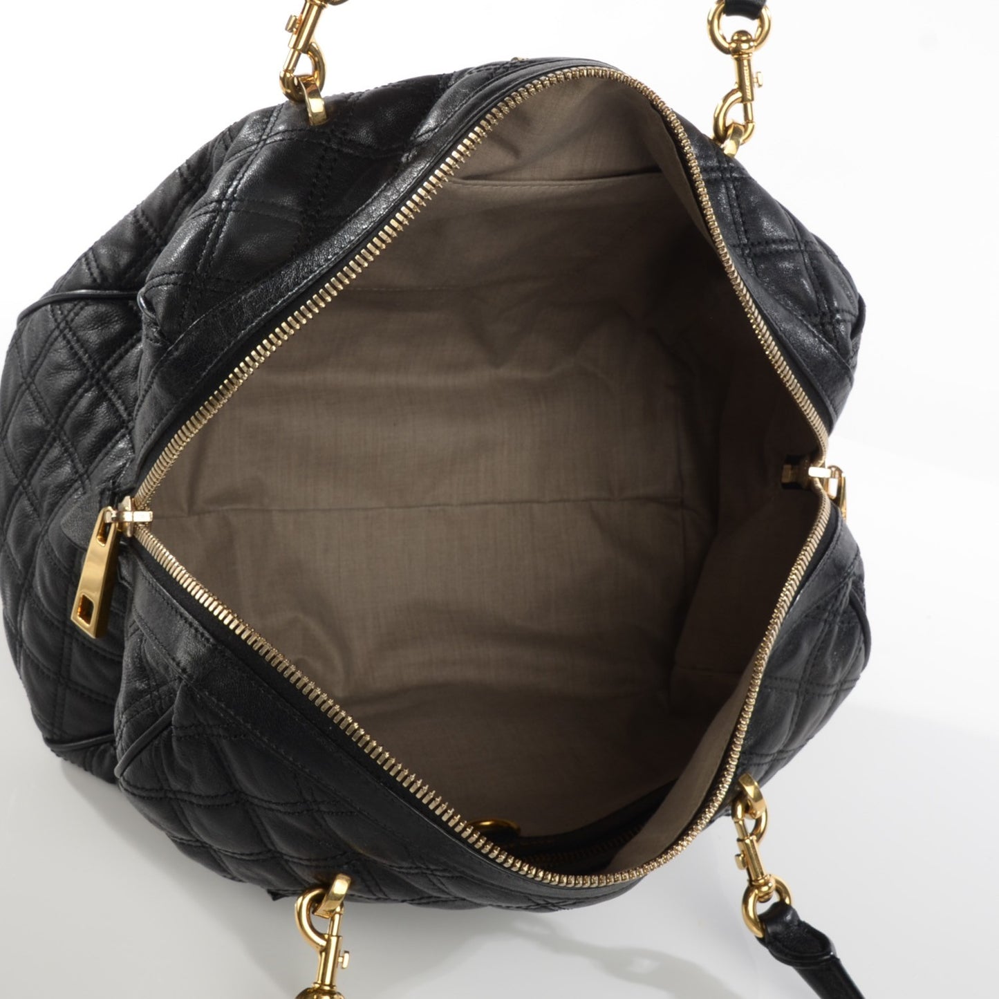 Lacquered Goatskin Quilted Westside Black