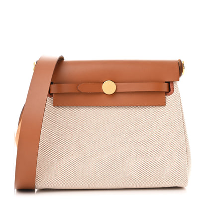 Hermes Military Toile Vache Hunter Herbag Zip Retourne 20 Ecru Beige Fauve 1 of 11