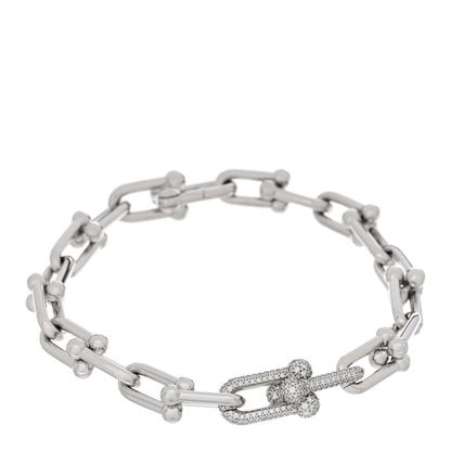 Tiffany 18K White Gold Diamond Medium HardWear Link Bracelet 1 of 4