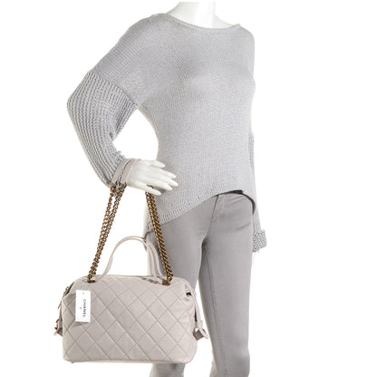 Chanel Calfskin Stitched Bowling Bag Light Grey 2 of 10