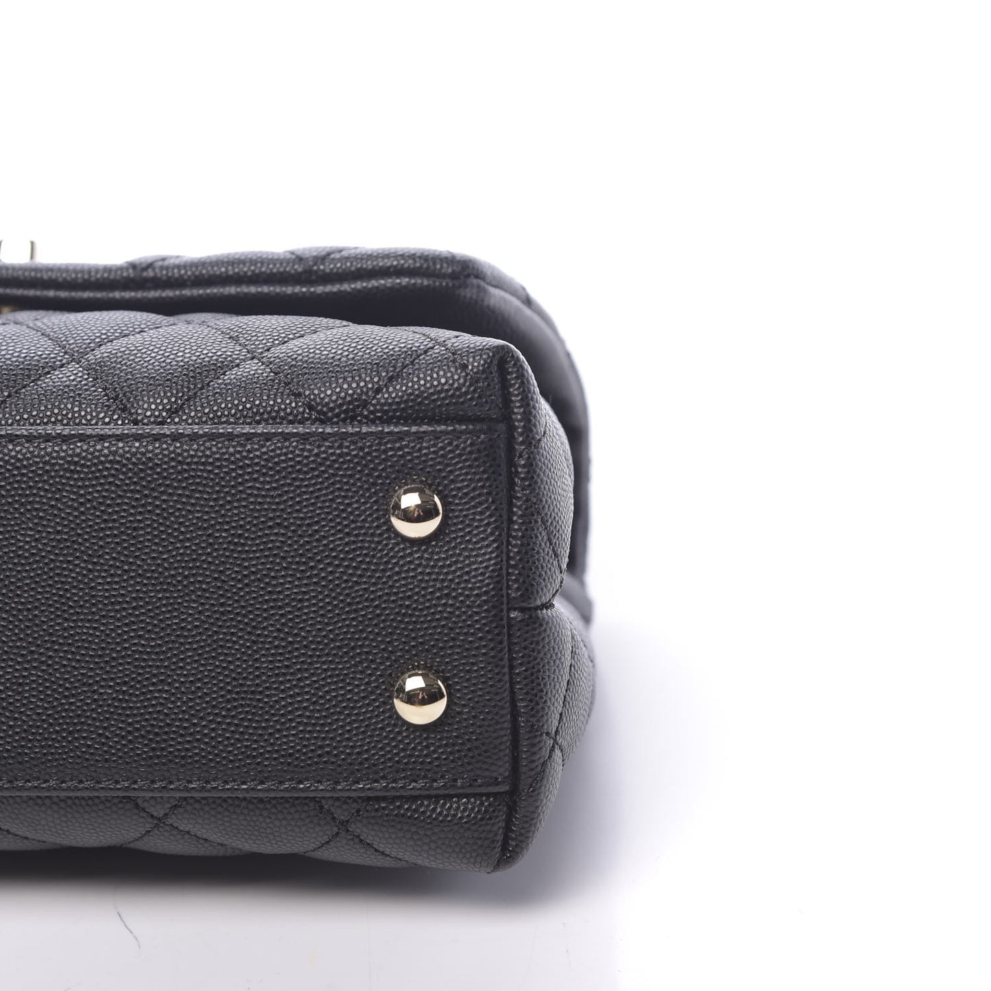 Caviar Quilted Mini Coco Handle Flap Black