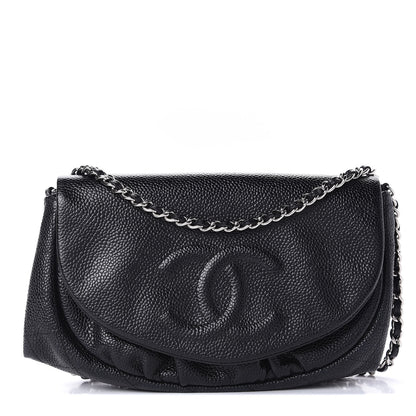 Chanel Caviar Half Moon Wallet On Chain WOC Black 1 of 11