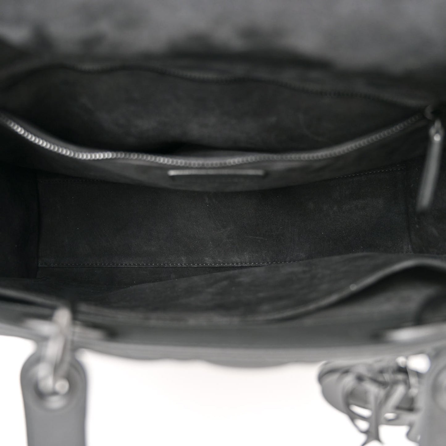 Ultra Matte Calfskin Cannage Large Lady Dior Black