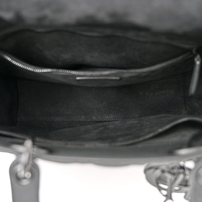 Christian Dior Ultra Matte Calfskin Cannage Large Lady Dior Black 4 of 11