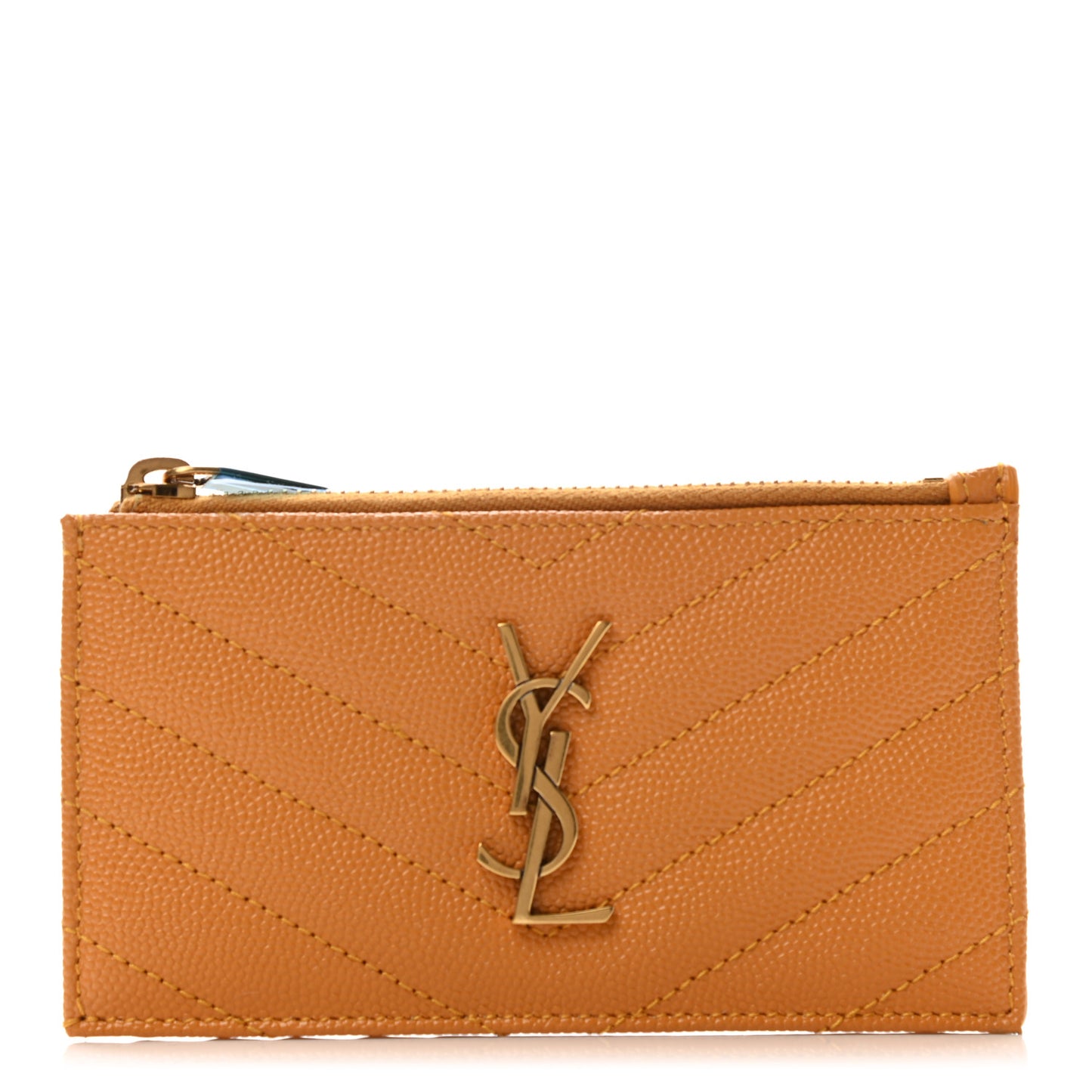 Monogram Grain de Poudre 5 Fragments Zip Pouch Card Holder Orange