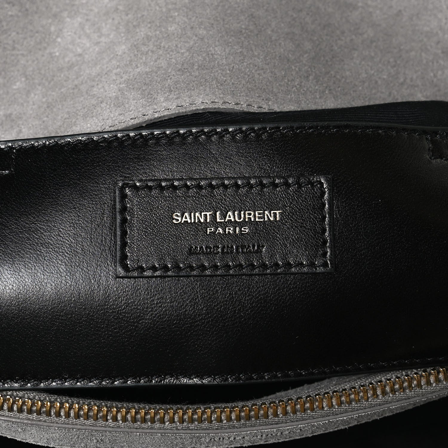 Saint Laurent Suede Mixed Matelasse Tri-Quilt Large Monogram Envelope Satchel Grey 8 of 13