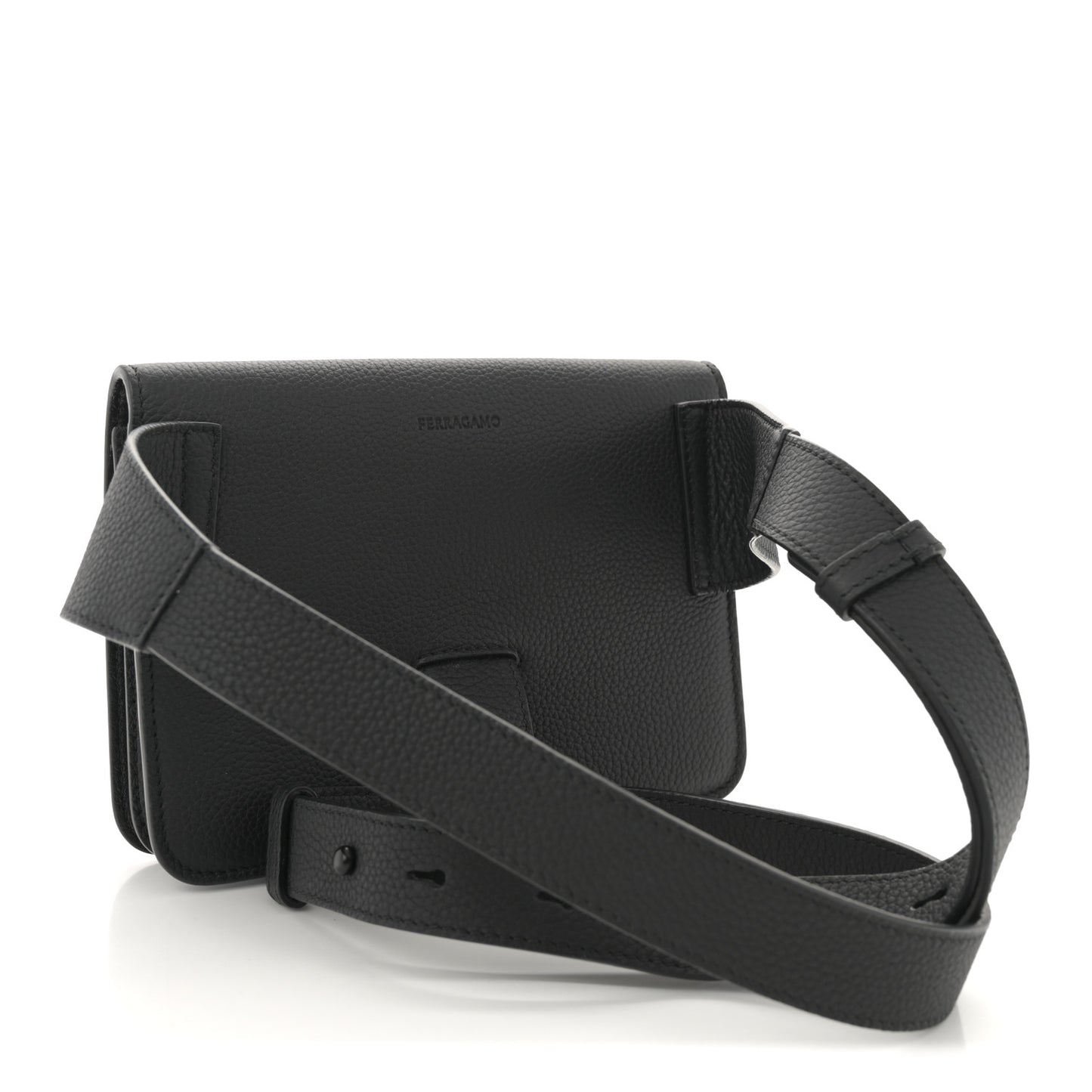 Grained Calfskin Belt Bag Black