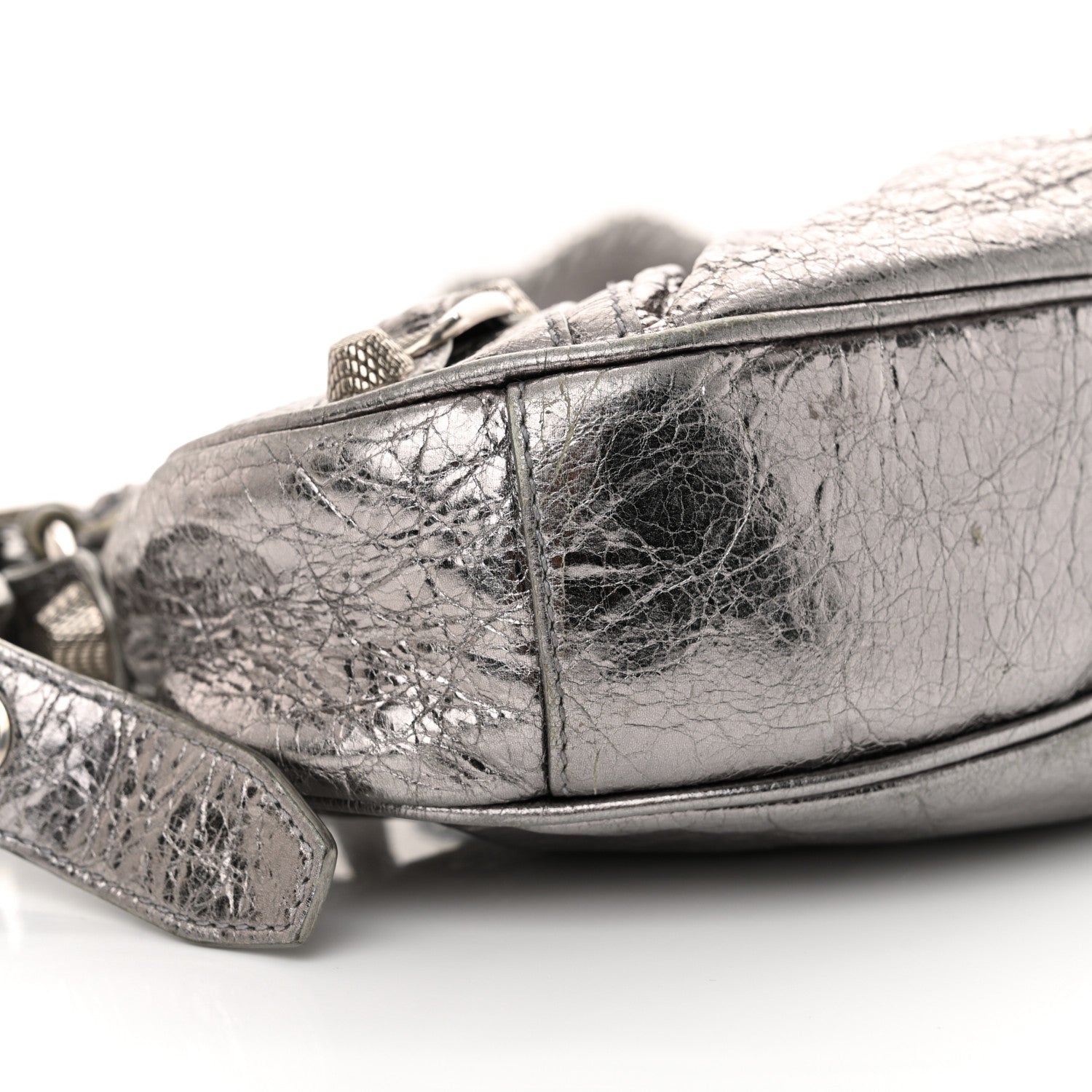 Balenciaga Metallic Agneau Arena Le Cagole Shoulder Bag XS Silver 10 of 14