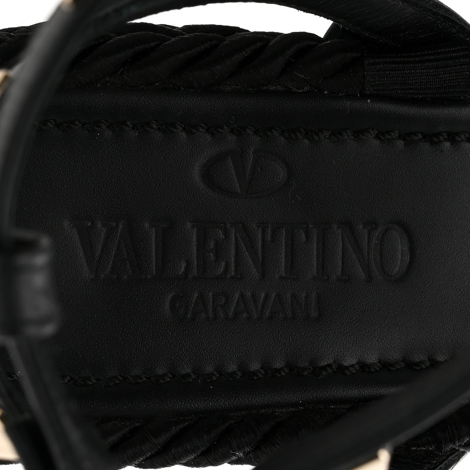Valentino Garavani Calfskin Rockstud Ankle Strap Torchon Espadrille Caged 25/95mm Wedge Sandals 37 Black 8 of 9