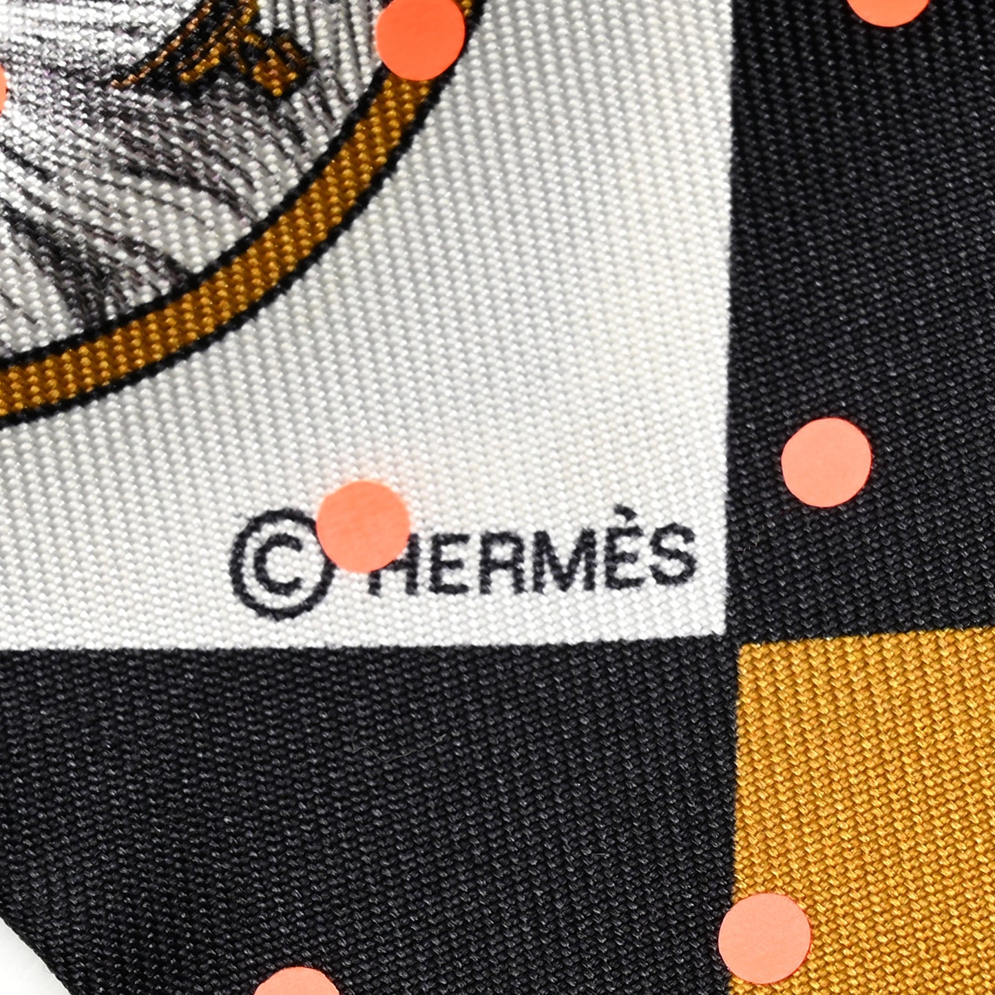 Silk Colliers Et Chiens Plumetis Twilly Black Gold Orange