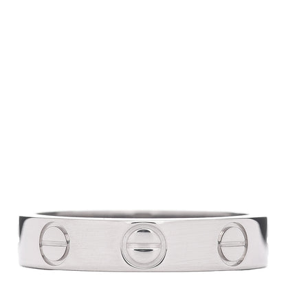 Cartier 18K White Gold 3.5mm LOVE Wedding Band Ring 46 3.75 1 of 5