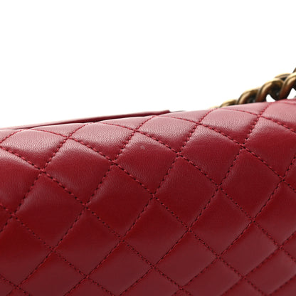 Chanel Lambskin Quilted Medium Boy Flap Dark Red 10 of 12
