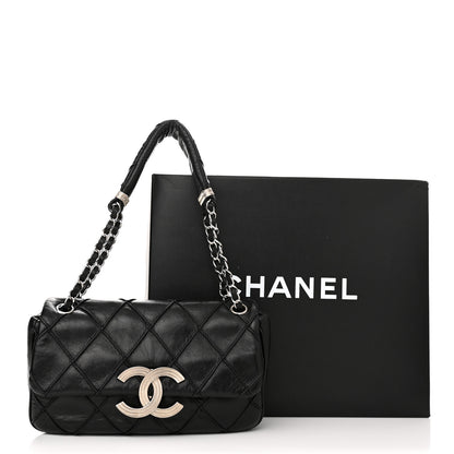 Chanel Lambskin Quilted Giant CC Flap Shoulder Bag Black 10 of 10