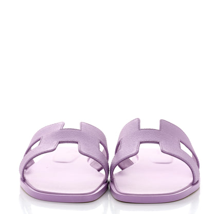 Hermes Epsom Oran Sandals 37.5 Violet Amethyste 2 of 8