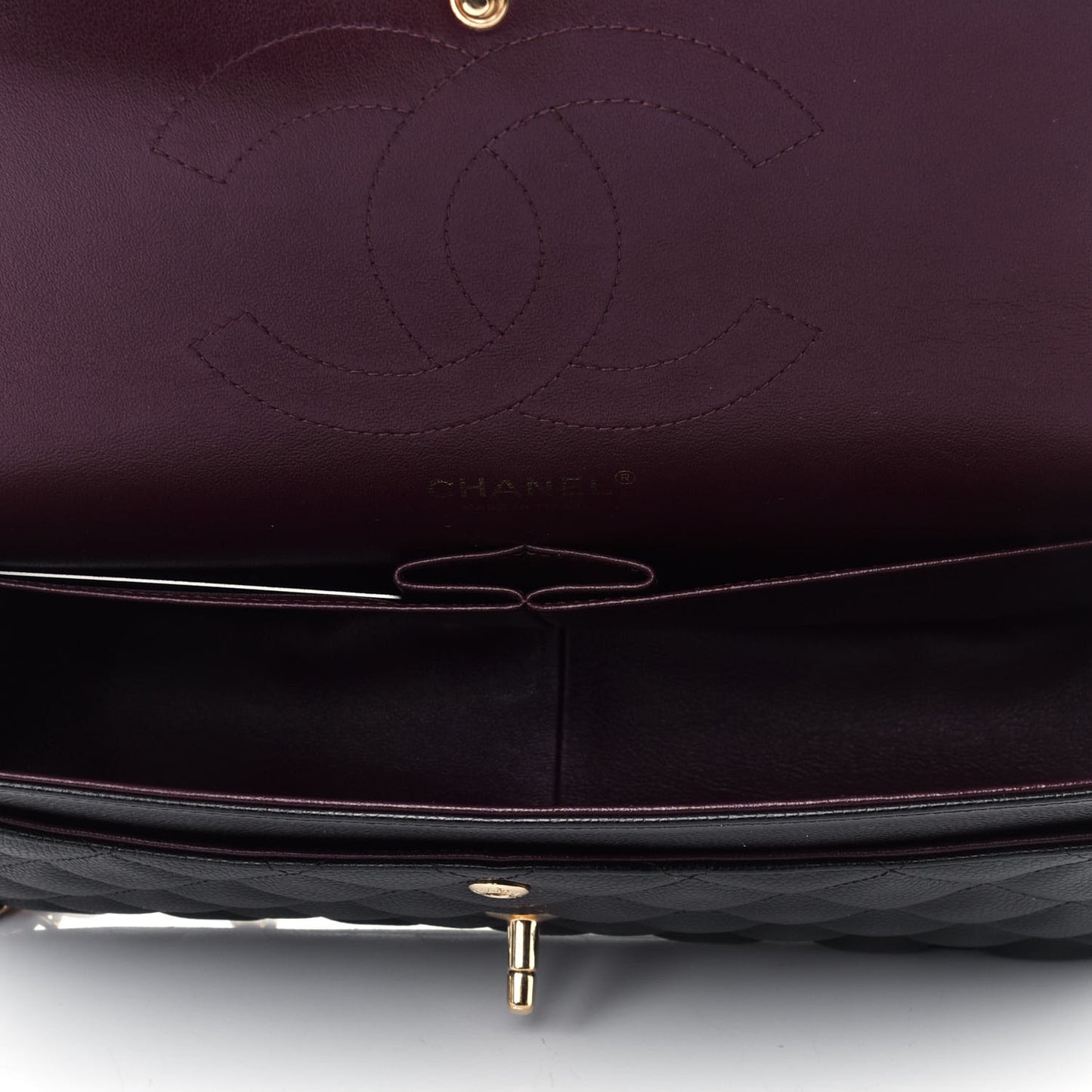 Caviar Quilted Jumbo Double Flap Black