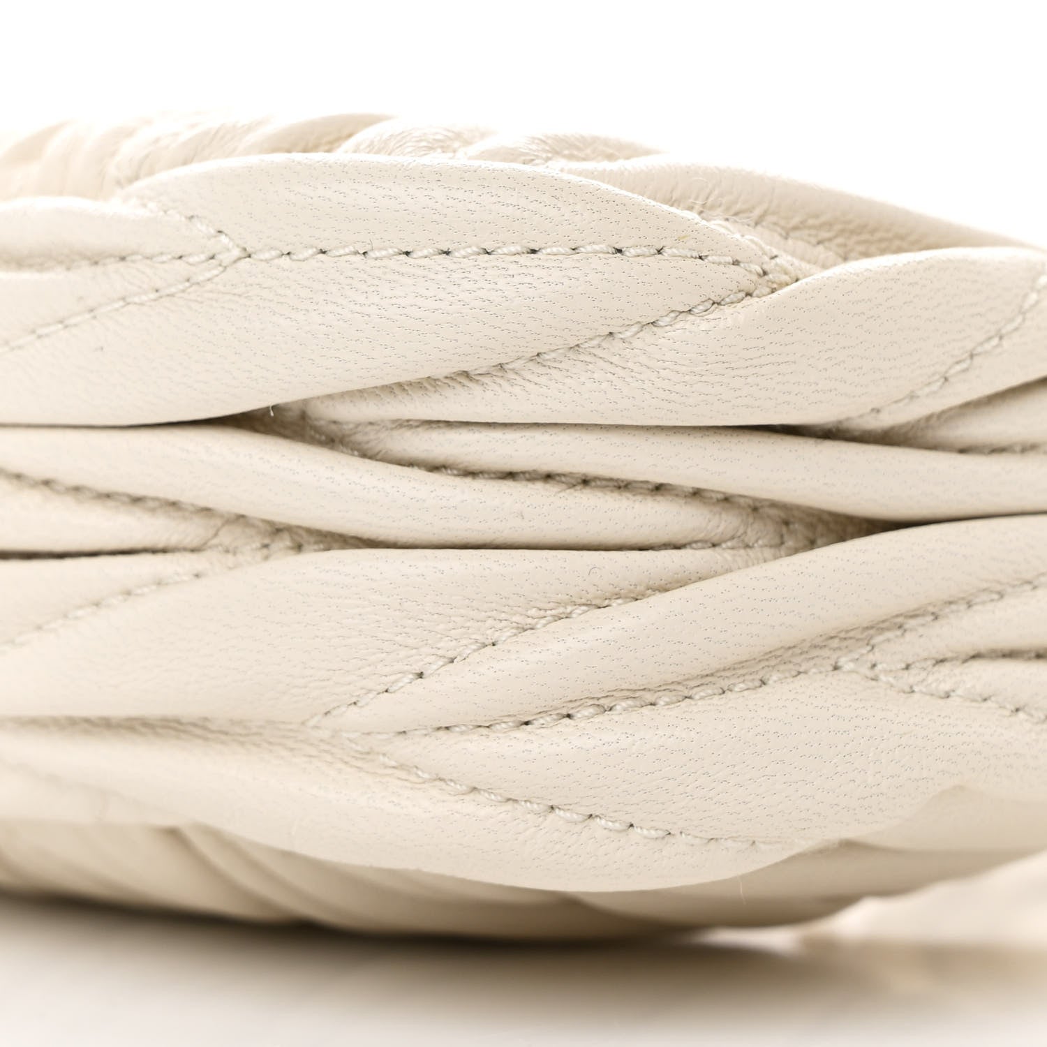 Miu Miu Nappa Matelasse Micro Wander Hobo White 10 of 11
