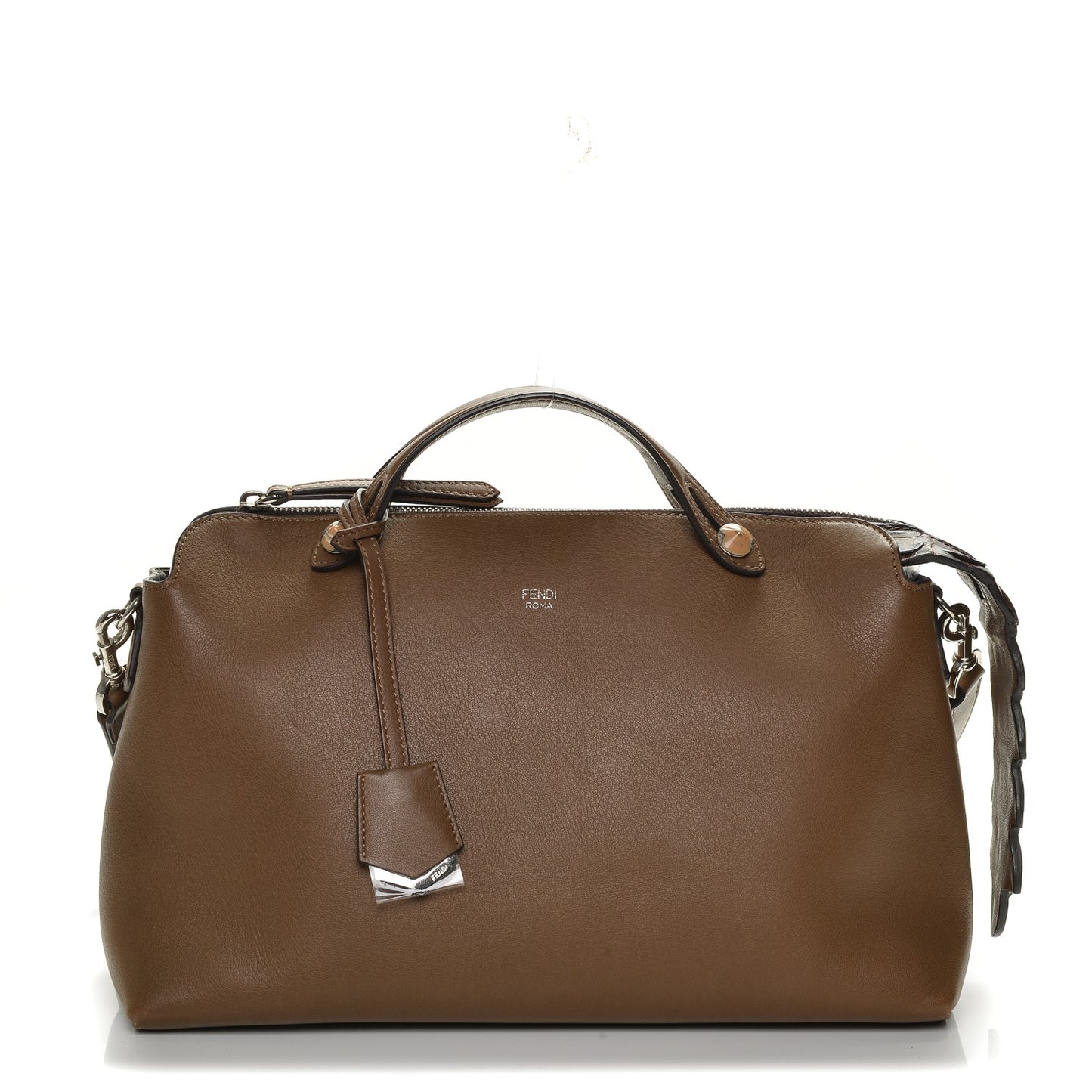 Vitello Dolce Croc Tail Large By The Way Boston Bag Foresta Marrone