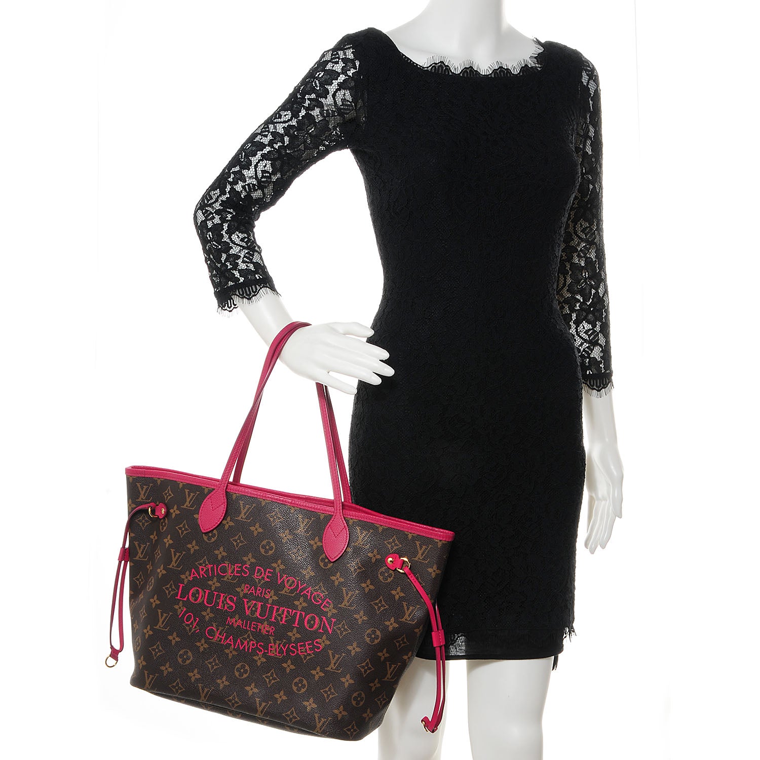 Louis Vuitton Monogram Articles de Voyage Ikat Neverfull MM Rose Indien 2 of 7