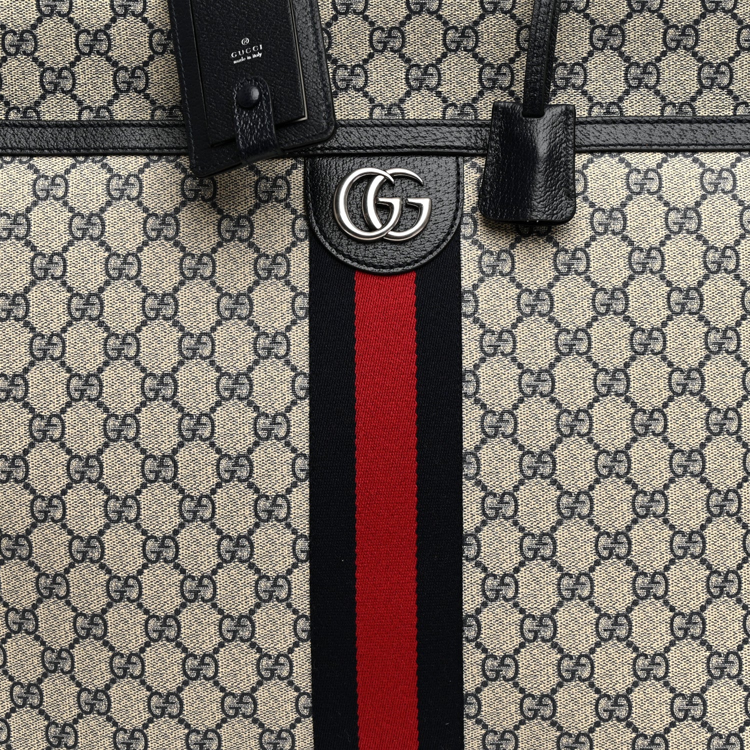 Gucci GG Supreme Monogram Web Savoy Garment Bag Beige Blue 7 of 10