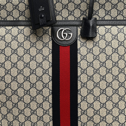 Gucci GG Supreme Monogram Web Savoy Garment Bag Beige Blue 7 of 10