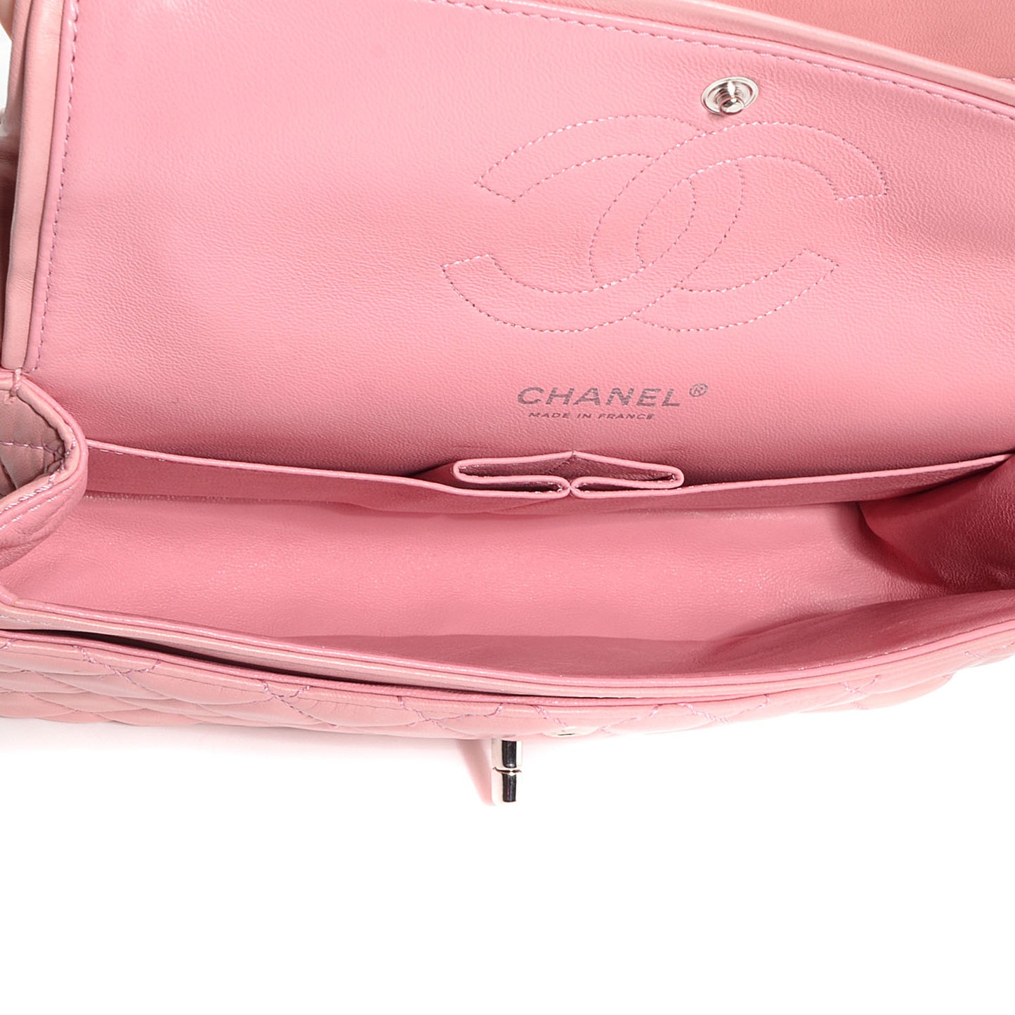 Lambskin Medium Double Flap Pink