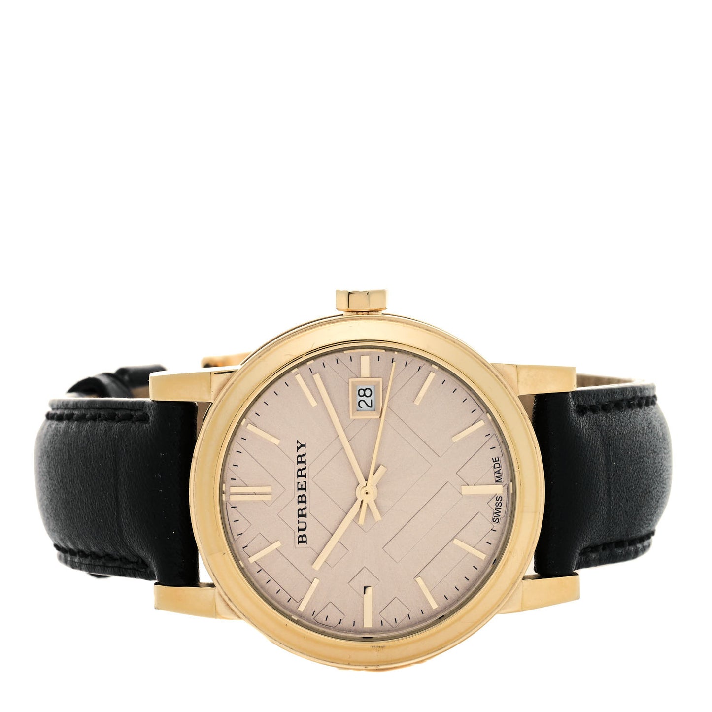 Stainless Steel Calfskin 34mm The City Quartz Watch Gold BU9142