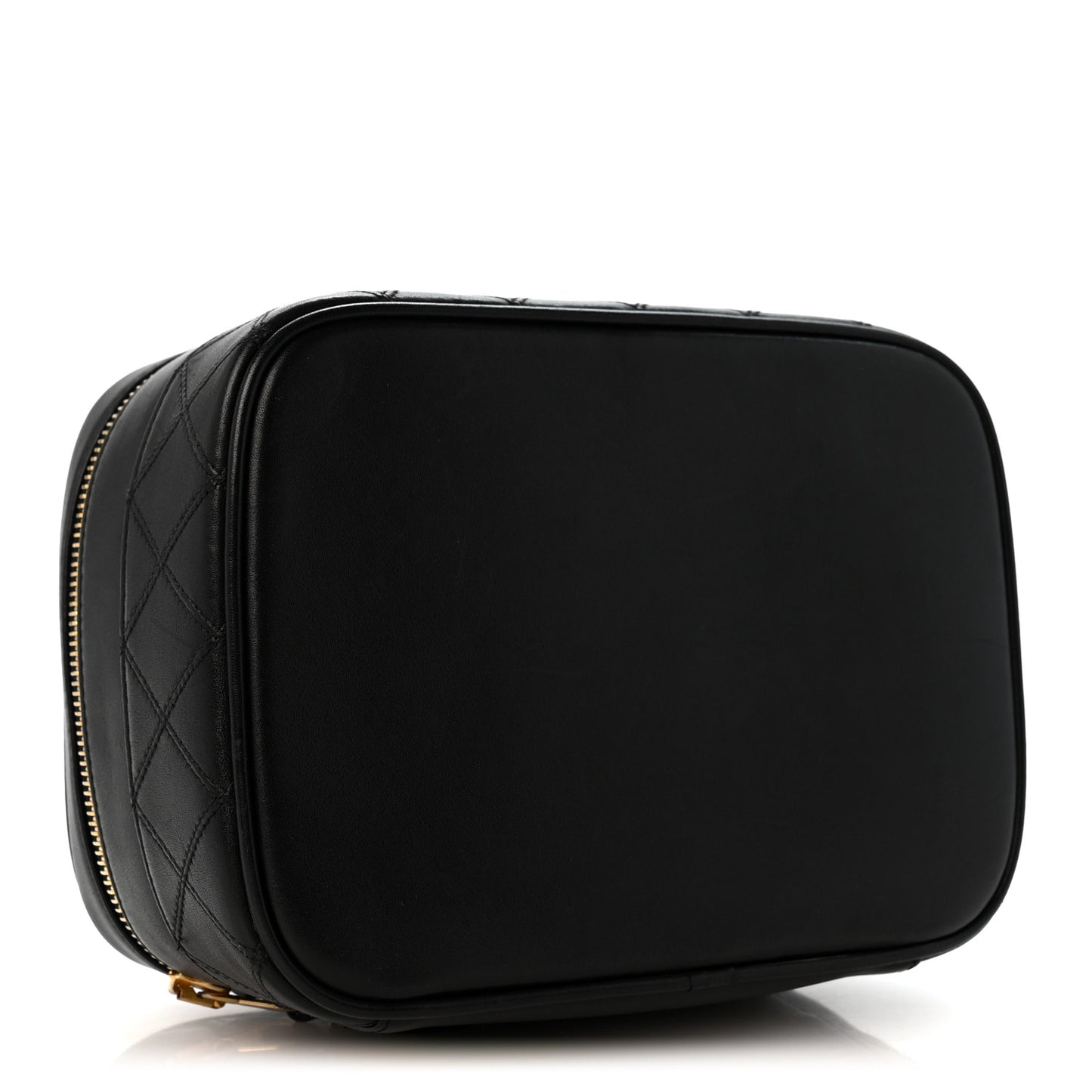 Lambskin Vanity Cosmetic Case Black