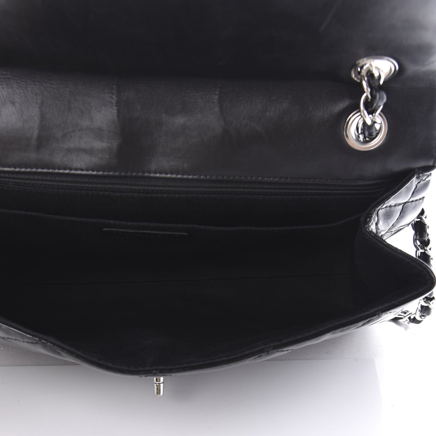 Vinyl Quilted In the Business Flap Bag Black