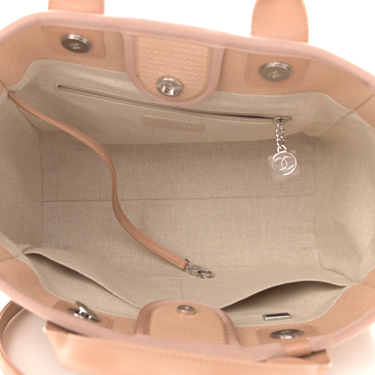 Mixed Fibers Small Deauville Tote Beige