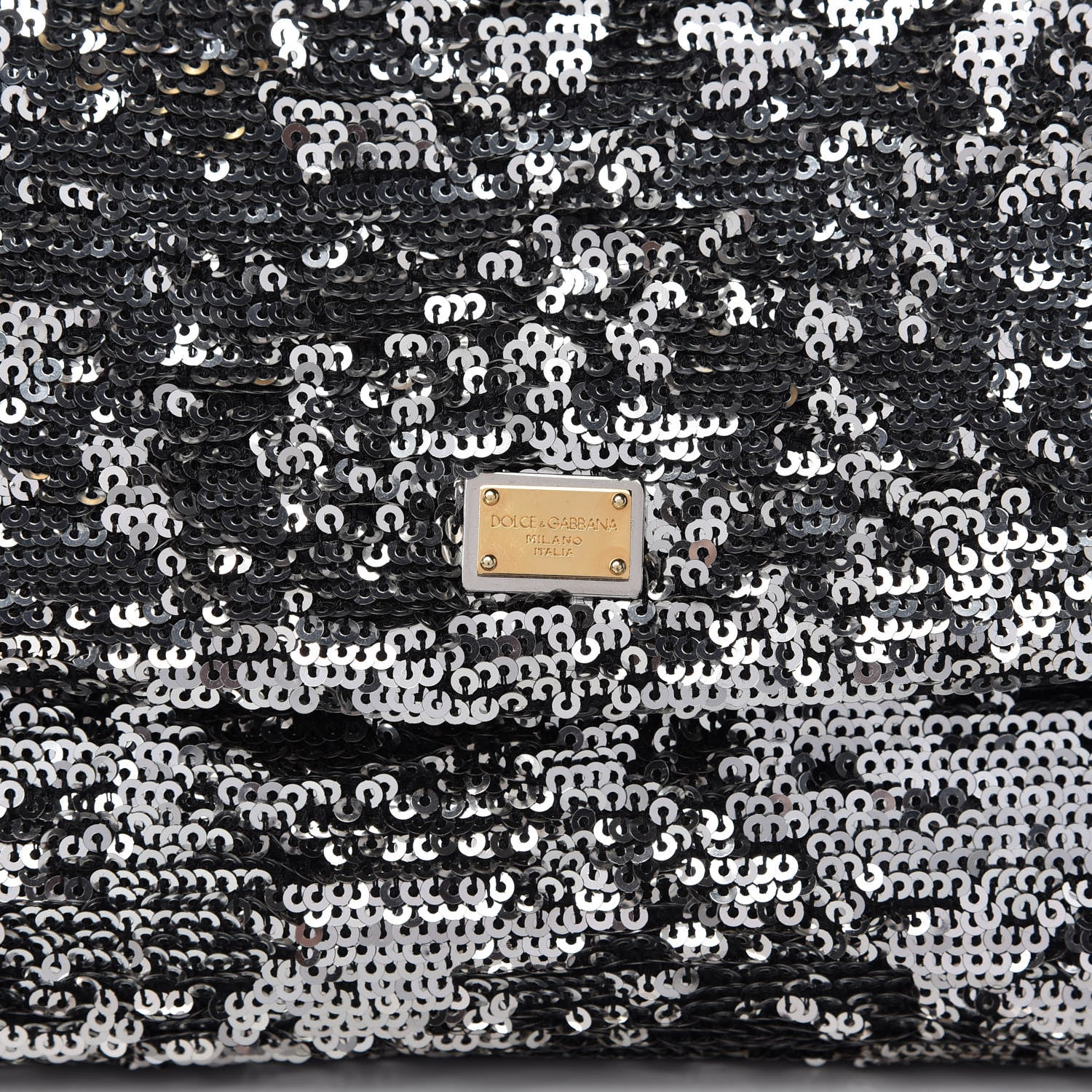 Dolce & Gabbana Sequin Small Miss Sicily Satchel Black 9 of 10
