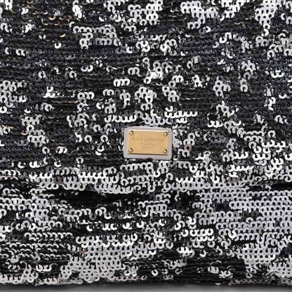 Dolce & Gabbana Sequin Small Miss Sicily Satchel Black 9 of 10