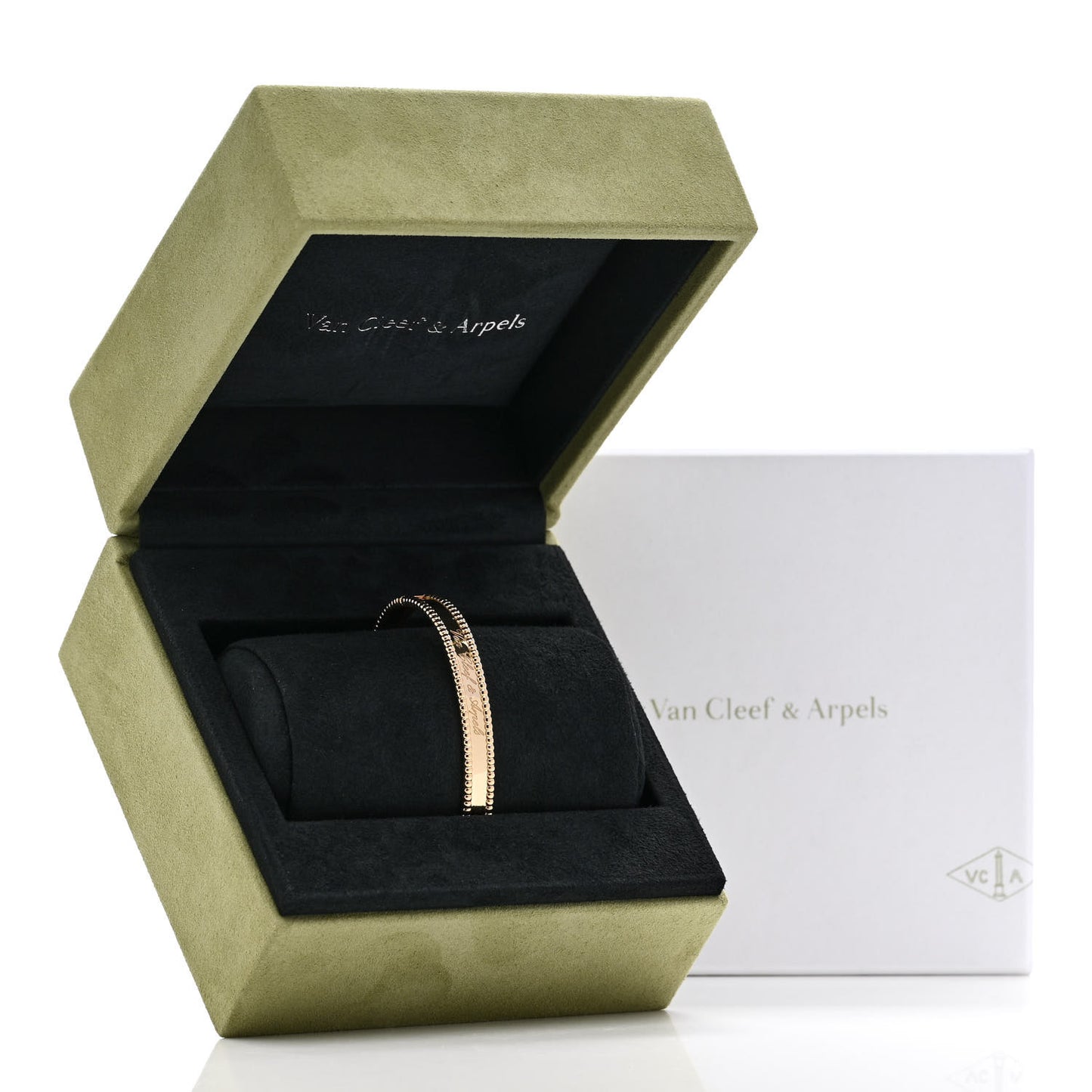 18K Yellow Gold Perlee Signature Bangle Bracelet L