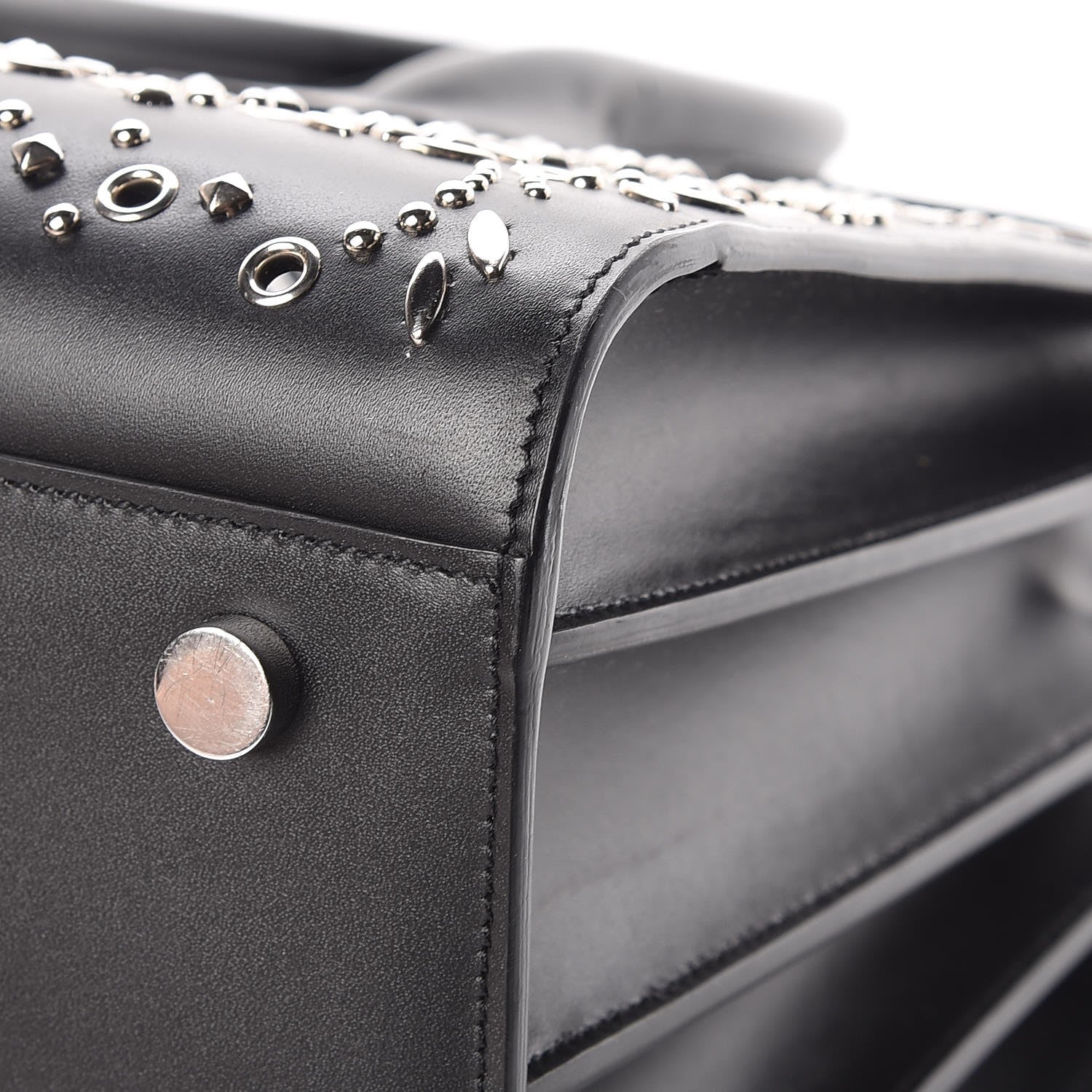 Saint Laurent Calfskin Perforated Bandana Studded Small Sac De Jour Black 16 of 16