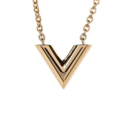 Louis Vuitton Essential V Necklace Gold 4 of 7