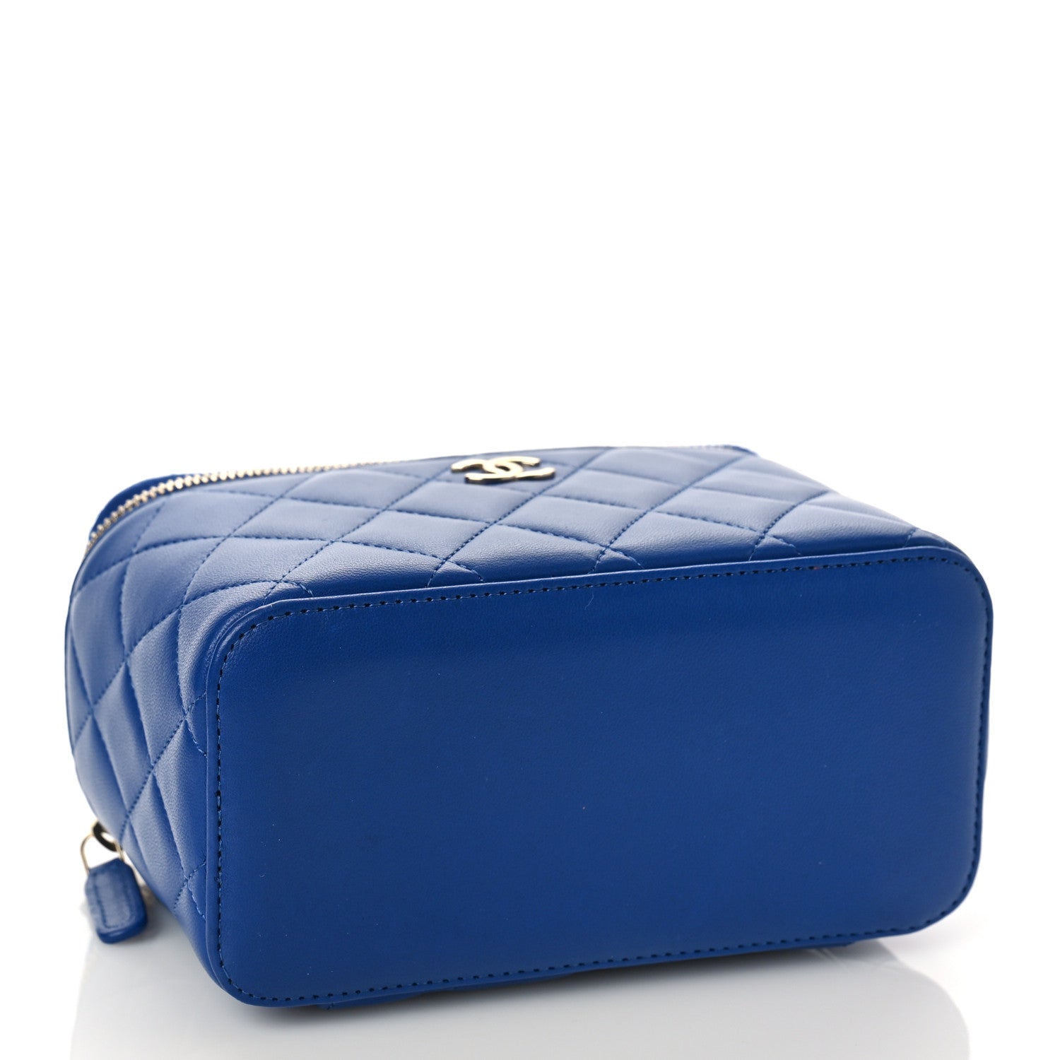 Chanel Lambskin Quilted Small Top Handle Vanity Case With Chain Blue 4 of 10