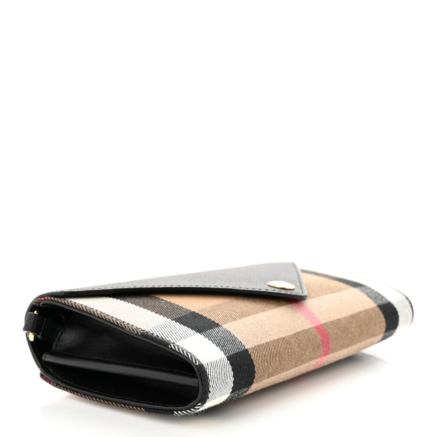 Burberry Calfskin House Check Hannah Wallet with Detachable Strap Black 4 of 11