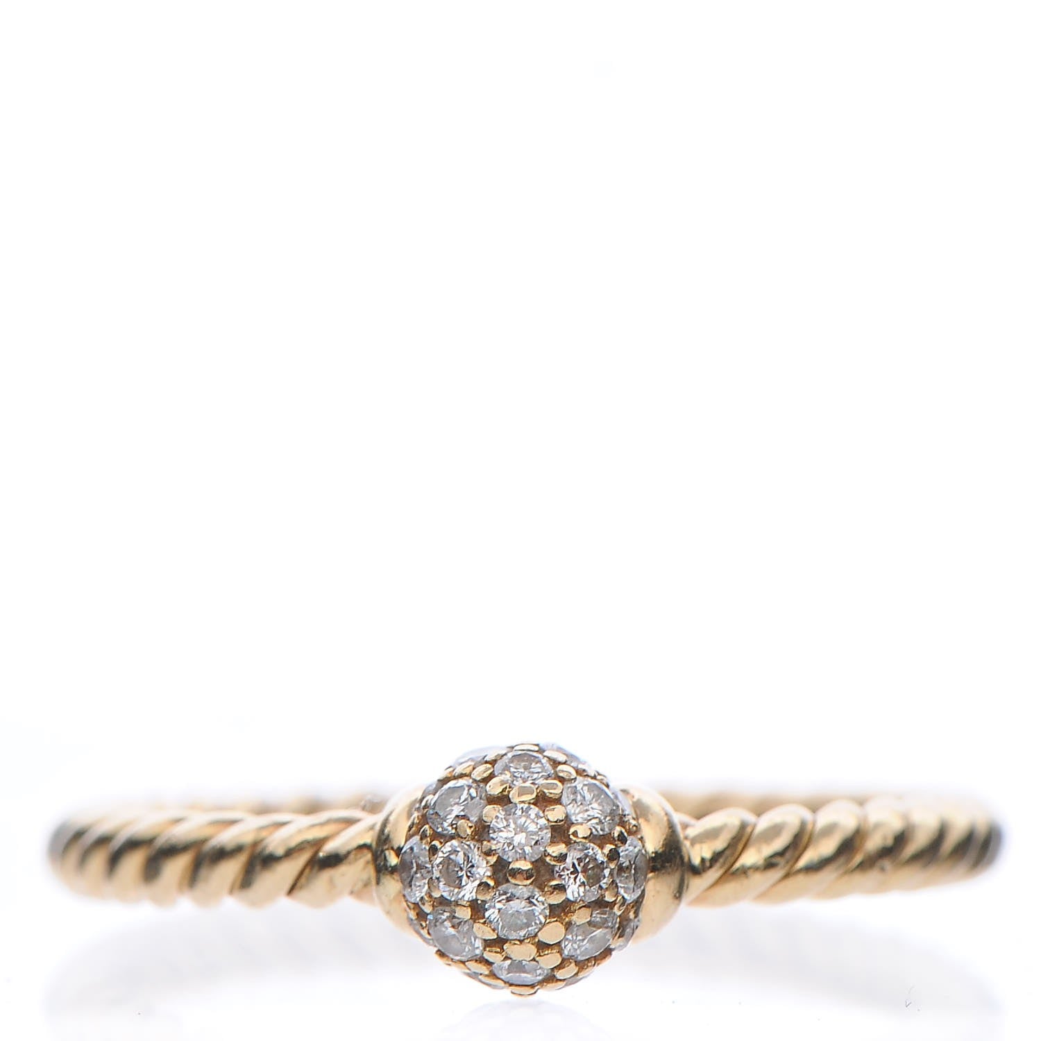 David Yurman 18K Yellow Gold Diamond Petite Solari Station Ring 55.7 7.5 1 of 5